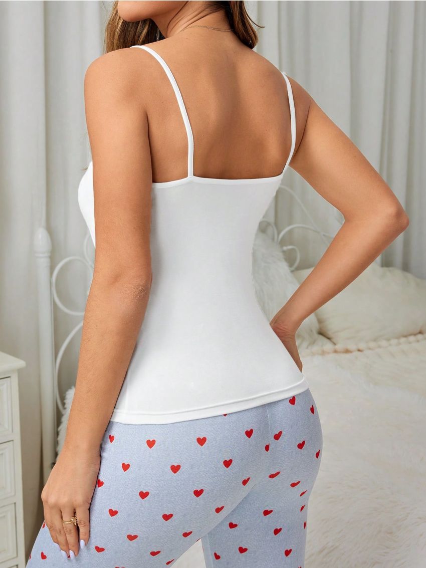 Women's Pure White Slim Strappy Thermal Top