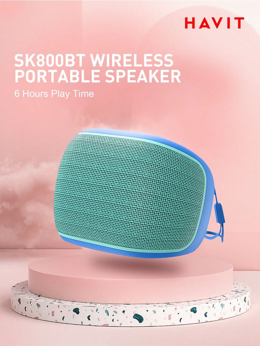 HAVIT SK800BT IPX4 Waterproof Mini Portable Wireless Speaker, Outdoor Subwoofer Sound Box Support For FM Radio/AUX/USB/Micro SD Card/Voice assistant