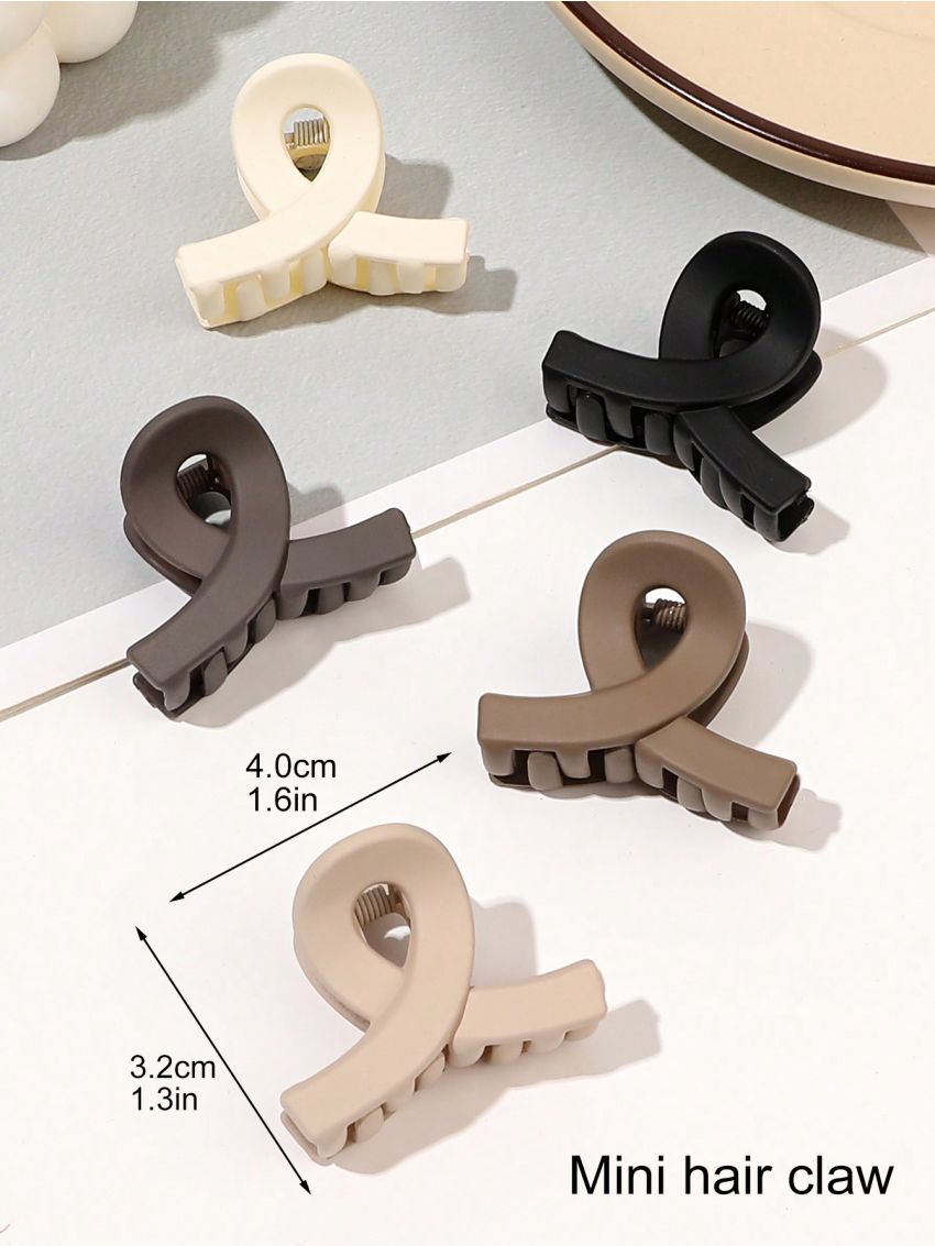 5pcs/set 4cm Matted Brown Crossed Hair Claws