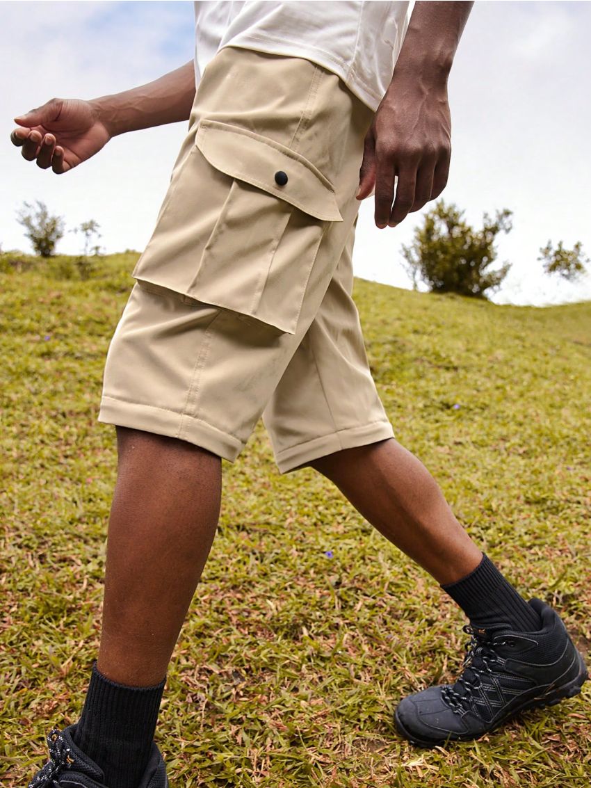 SHEIN In My Nature Men Flap Pocket Side Cargo Pants