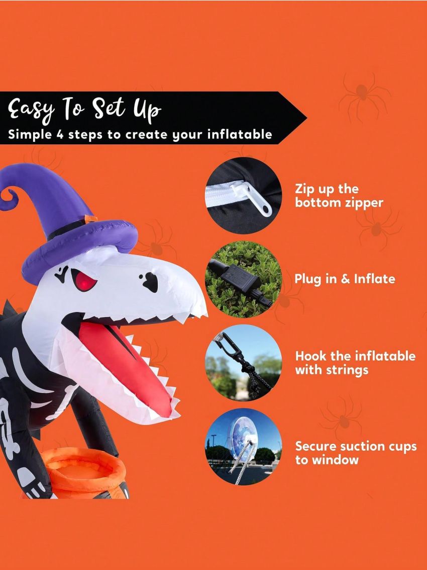 Joiedomi 4.5 FT Halloween Inflatable Ghost Broke Out from Window with Built-in Rotating LED, Blow Up Flying Ghost for Halloween Window Decor, Halloween Outdoor, Yard, Garden, Lawn Party Decoration