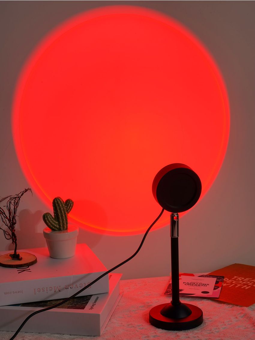 1pc 16 Color Remote Control Sunset LED Spotlight, Mini Creative Projection Ambient Light, Romantic Night Light For Bedroom Coffee Store Live Wall Decoration