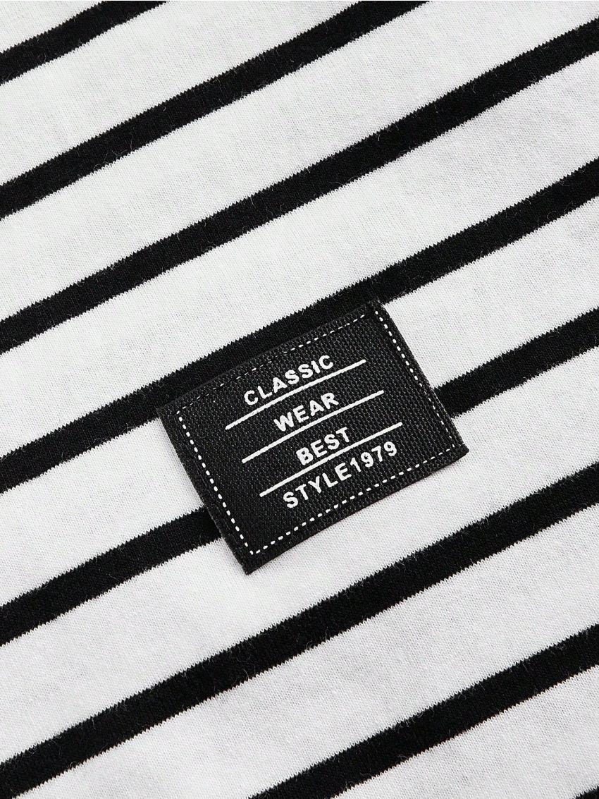 SHEIN Maternity Striped Long Sleeve Round Neck T-Shirt