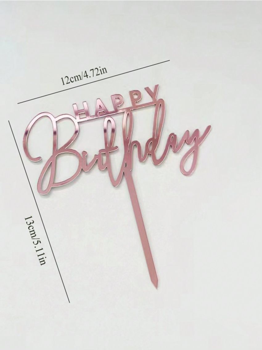 1pc Letter Decor Cake Topper, Gold Cake Decoration For Party