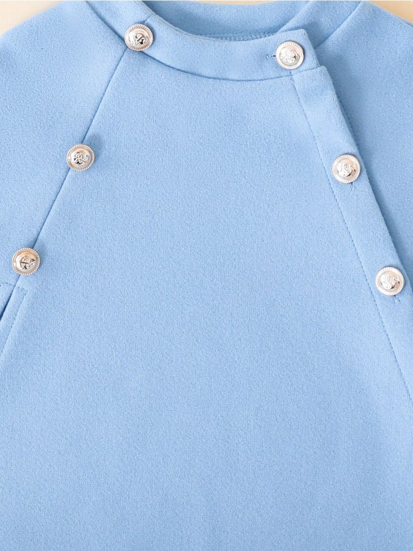 Young Girl Cloak Sleeve Double Breasted Cape Overcoat