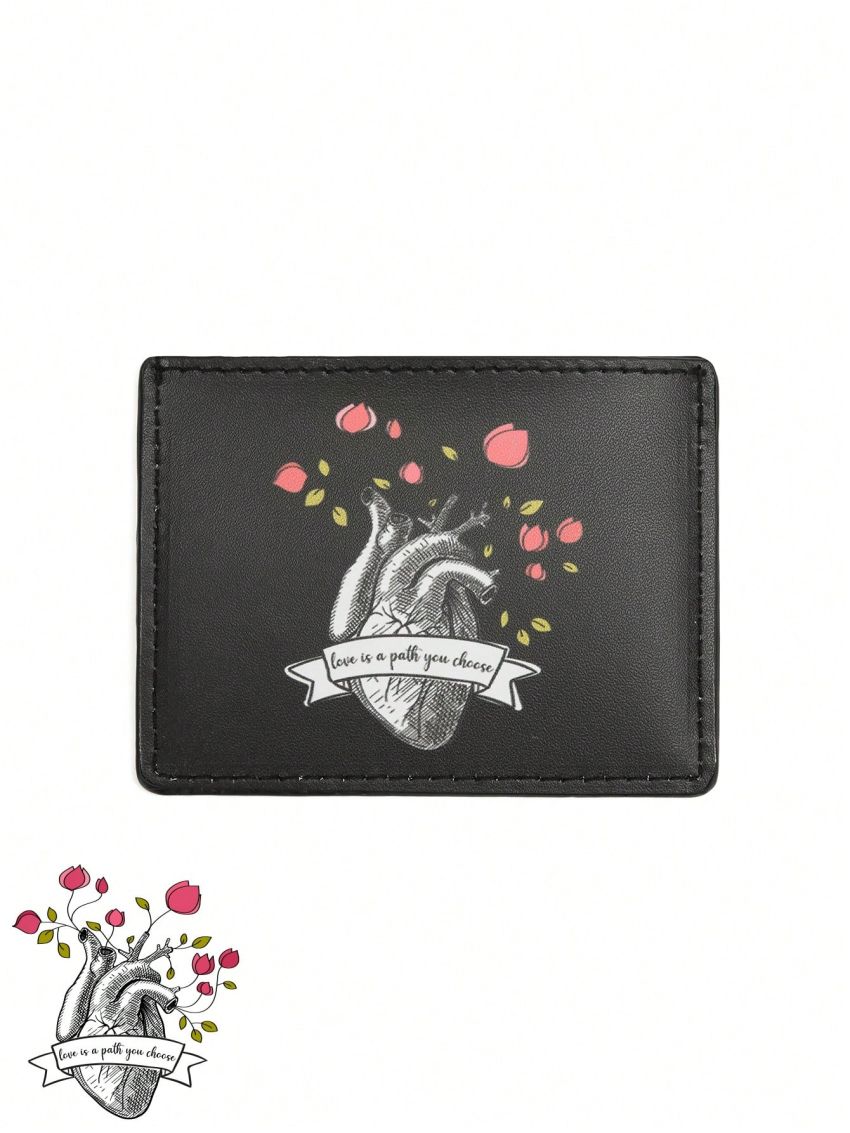 SHEIN X Beatriz Mathias Studio Fashionable Portable Card Holder With Heart Print