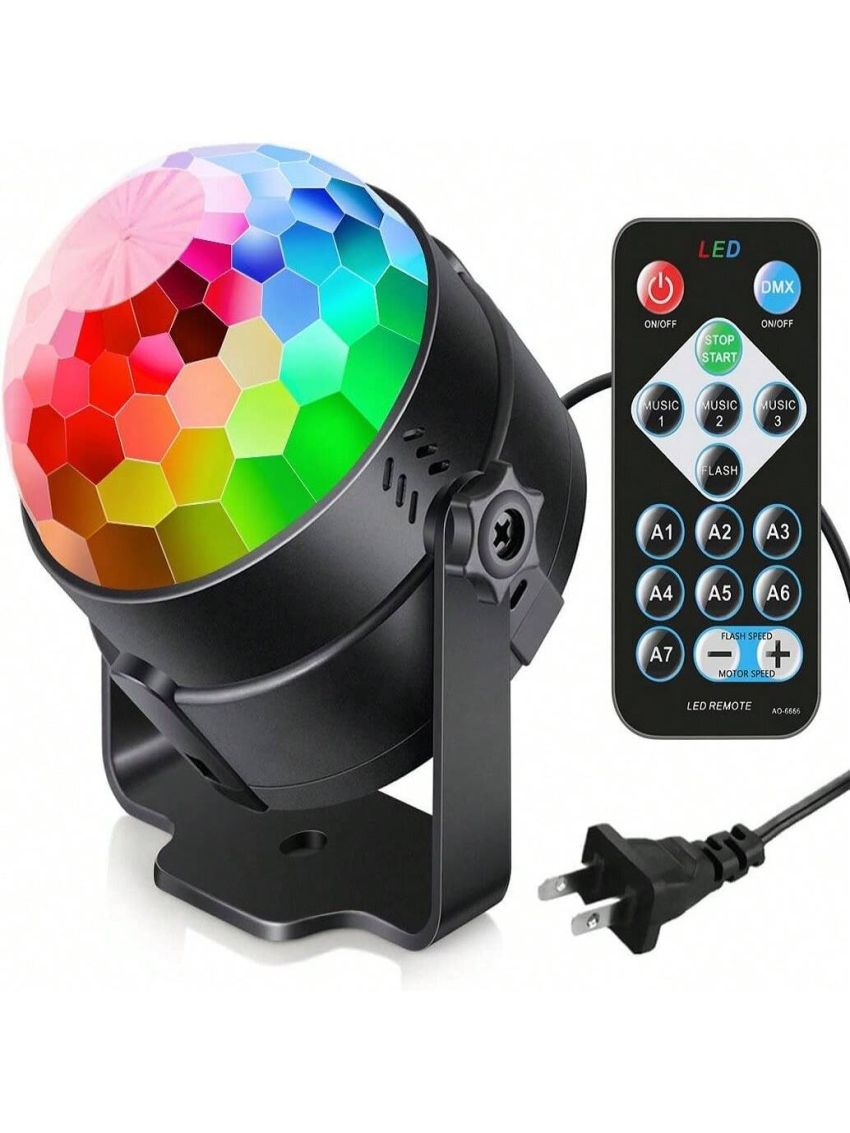 Sound Activated Party Lights with Remote Control Dj Lighting, RBG Disco Ball, Strobe Lamp 7 Modes Stage Par Light for Home Room Dance Parties Birthday DJ Bar Karaoke Xmas Wedding Show Club Pub