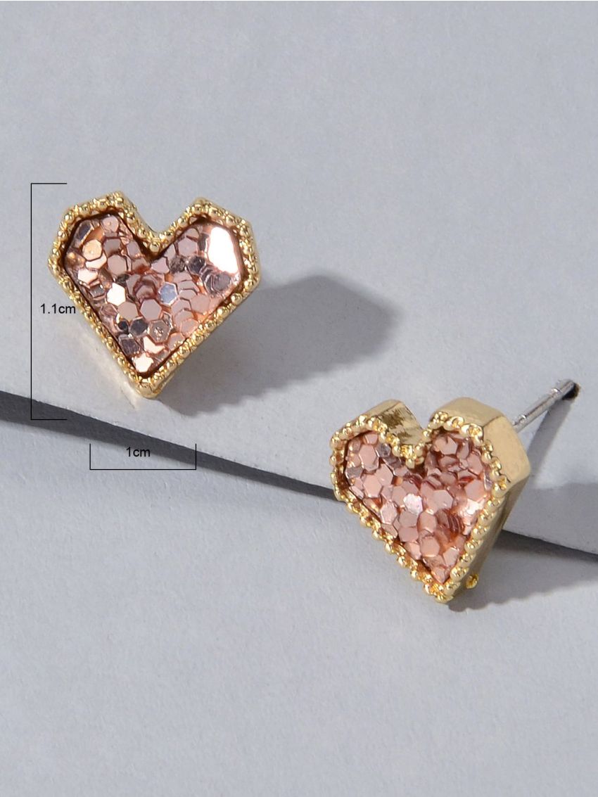 Heart Design Stud Earrings