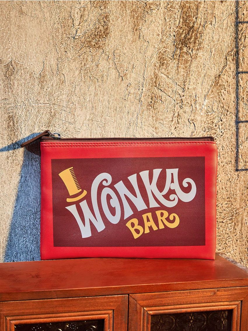 Willy Wonka and the Chocolate Factory X ROMWE Letter Print Makeup Bag