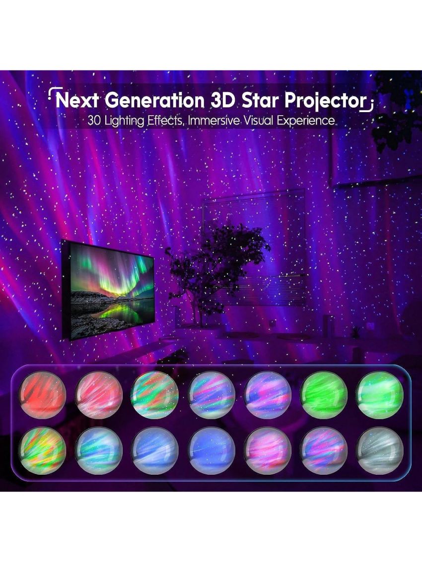 Rossetta Star Projector, Galaxy Projector LED Lights for Bedroom, Remote Control & White Noise Bluetooth Speaker, 4 Lighting Modes Night Light for Kids Room, Adults Home Theater, Party, Bedroom Decor