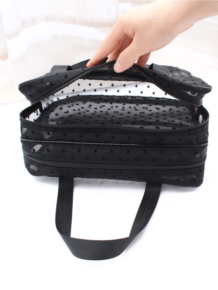 Simple & Fashionable Makeup & Toiletry Bag With Handle, Storage Organizer