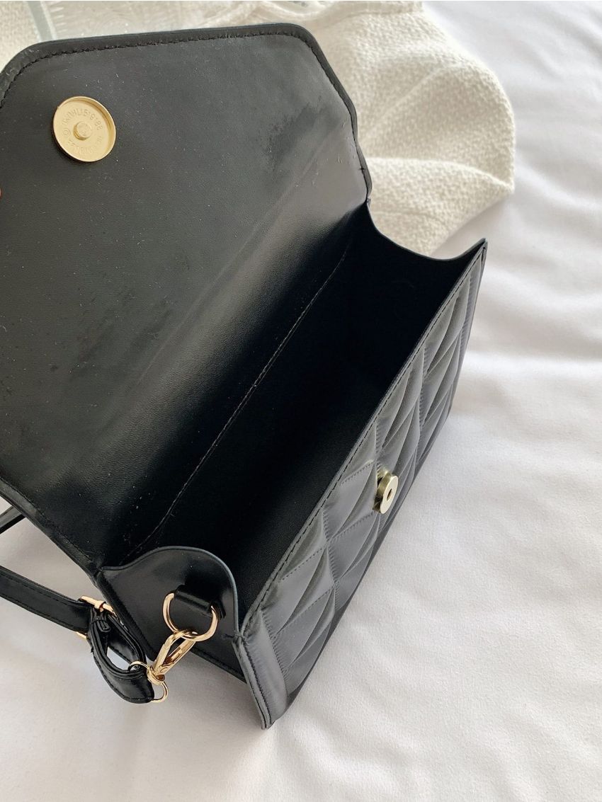 Quilted Chain Decor Flap Square Bag