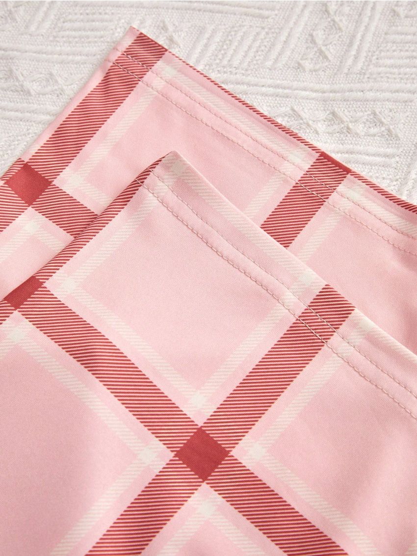 Plaid Pajama Pants With Bow Decoration