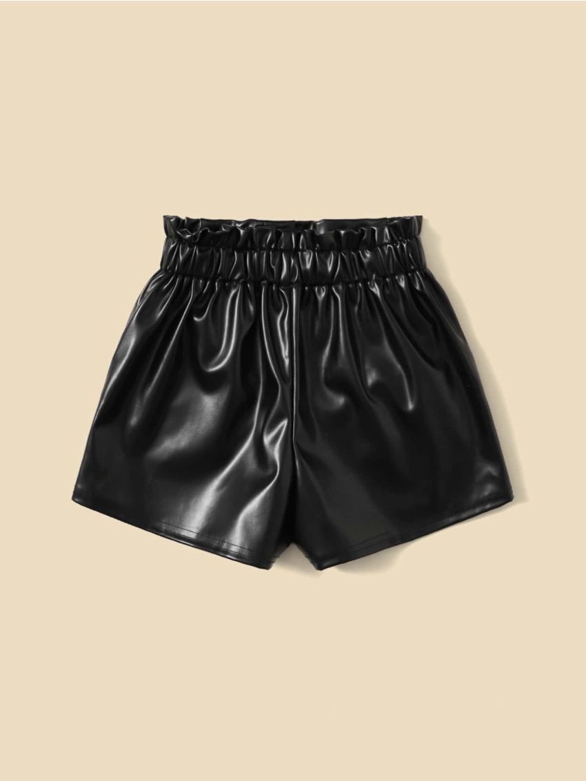 SHEIN Kids EVRYDAY Girls Paper Bag Waist Shorts