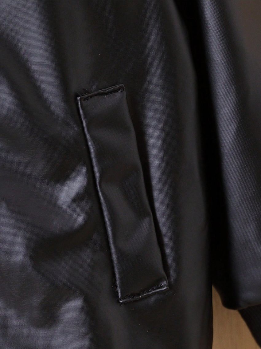 Baby Boy's Pu Leather Baseball Jacket