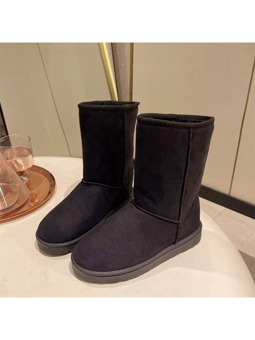 2023 Autumn/winter High-top Warm Snow Boots With Anti-slip & Shock Absorbing Function, Velvet Lined Thickened Short Boots For Plus Size Women