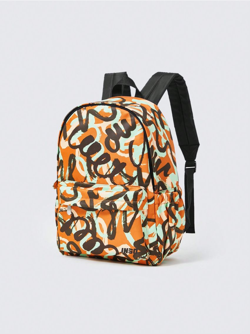 JNSQ Outdoor Camo Leisure Sports Graffiti Backpack, Large Capacity, Simple And Fashionable, Multi-functional