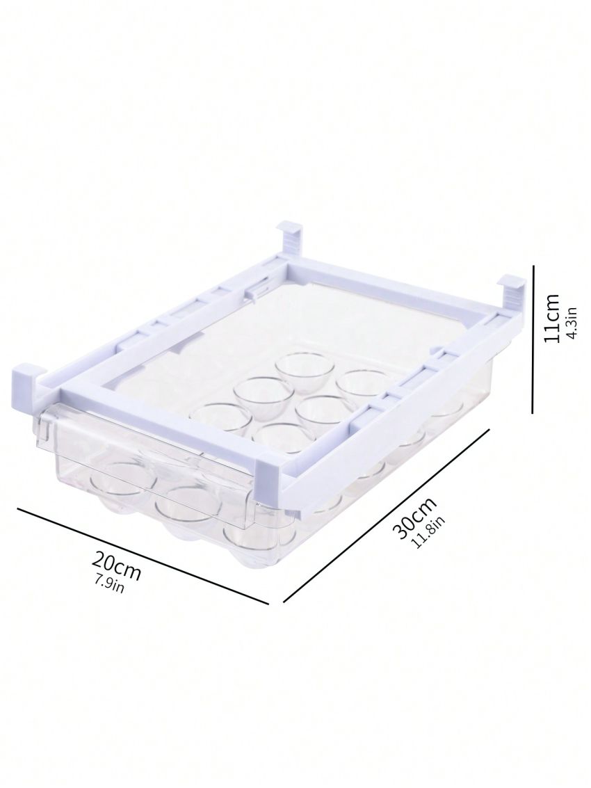 SHEIN Basic living 1Pc 1Pc Egg Holder Fridge Organizers and Storage Clear,Under Shelf Storage Drawer,Snap-on Refrigerator Storage Drawers For Eggs, Pull Out Refrigerator Egg Drawer, Storage Containers Fit For Fridge Shelf Under 0.6