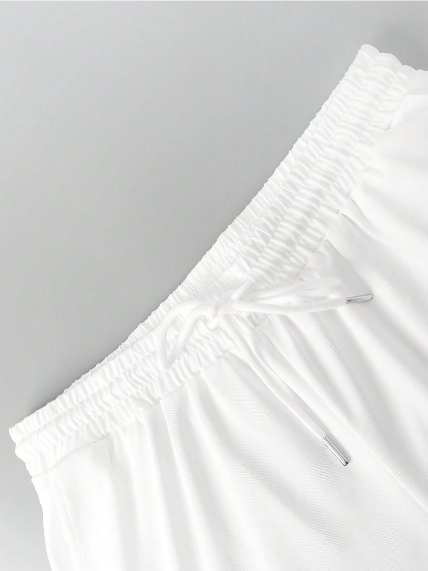 Manfinity Men'S Bear Print Short Sleeve Shirt And Shorts Set