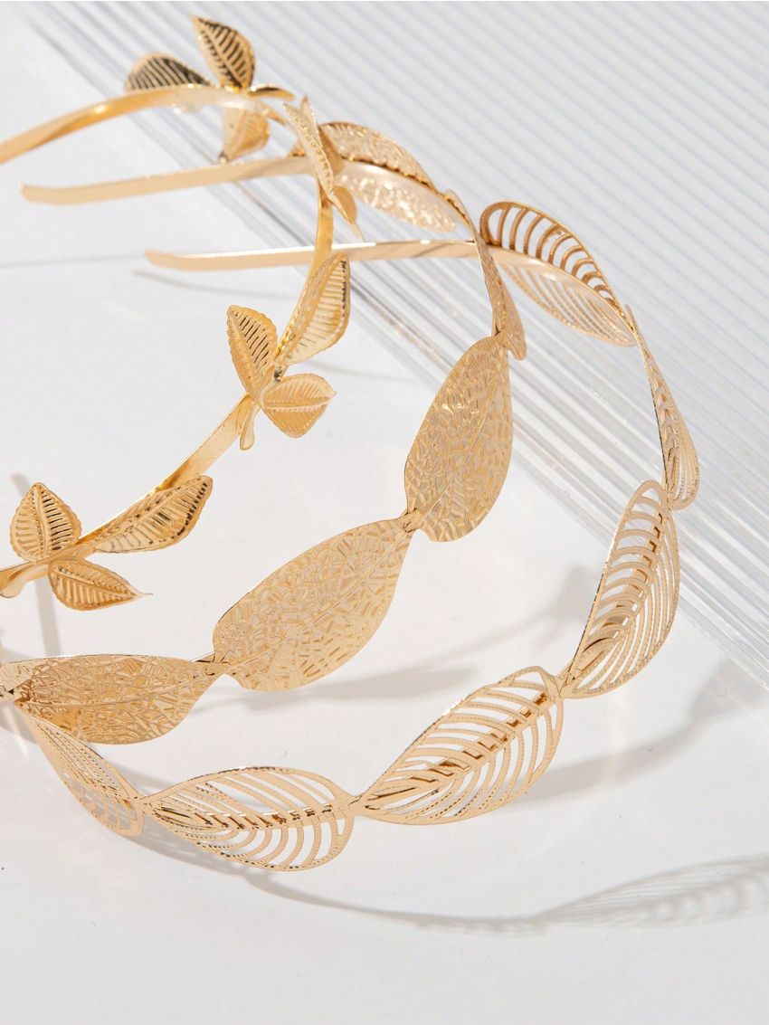 3pcs/set Fashionable Maple Leaf Shaped Alloy Hair Clips