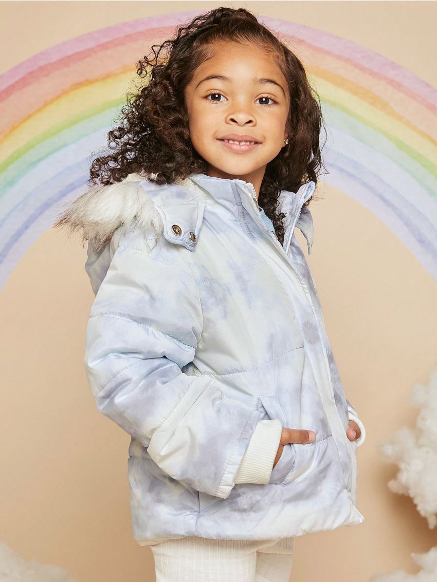 Little Girls' Tie Dye Hooded Warm Jacket