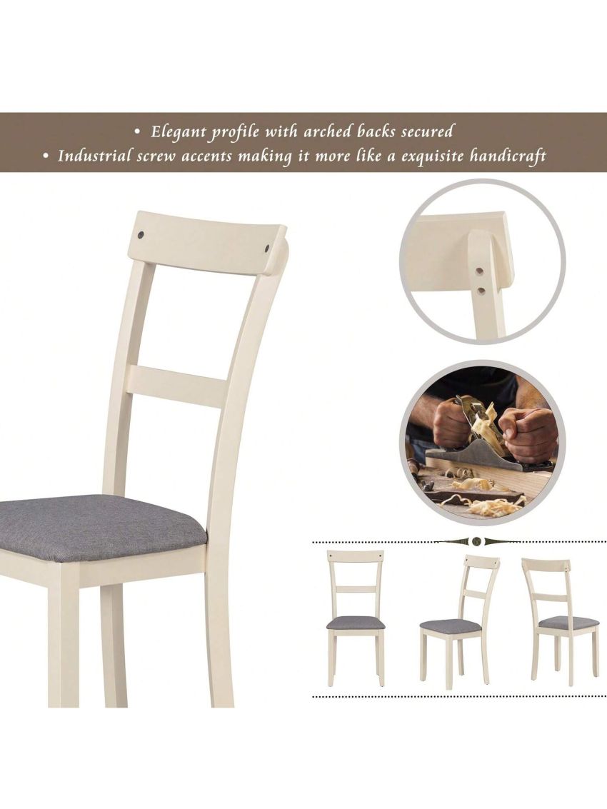 Nestfair 5-Piece Wooden Dining Set with Padded Chairs