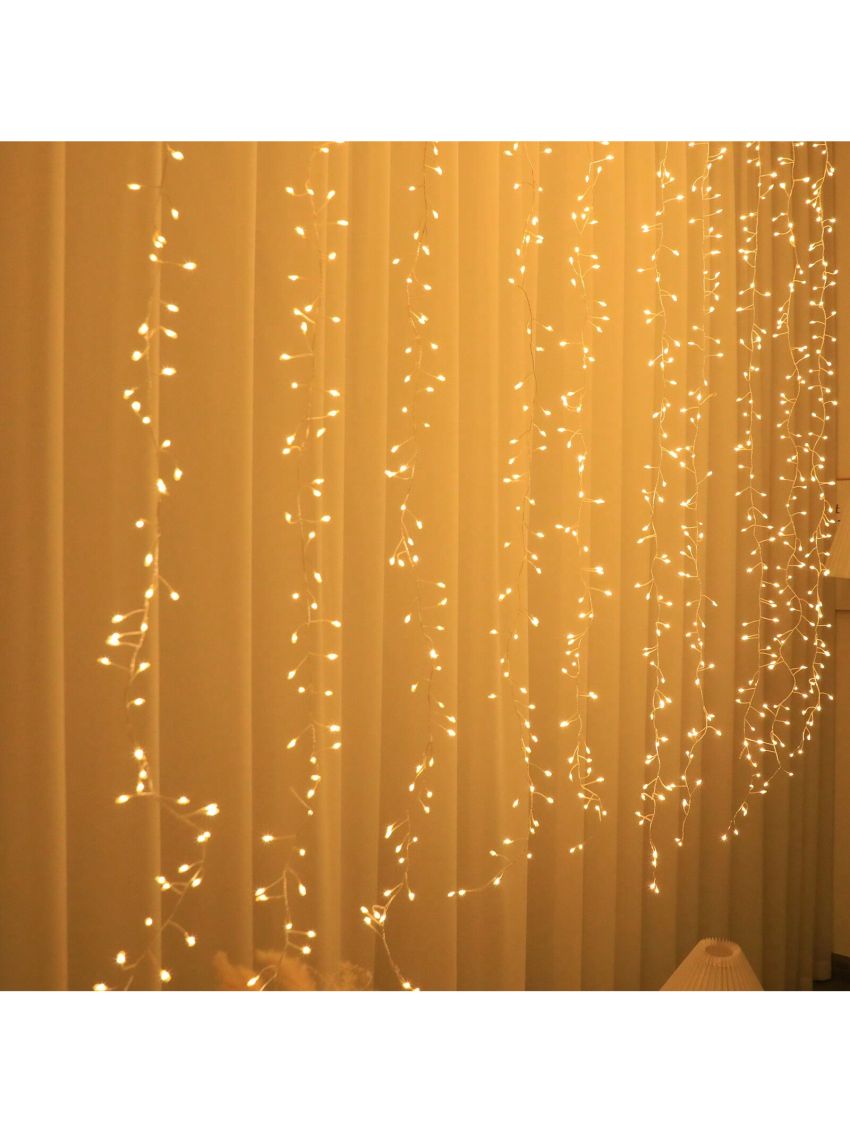 1000 Led Warm Light Fireworks String Lights, Copper Wire Fairy Lights For Window, Curtain, Garden, Yard, Patio, Home Decor, Wedding, Bedroom, Wall, Parties, Commercial Use, Pathway, Street Decoration, Greenery Projects, Creating Romantic & Cozy
