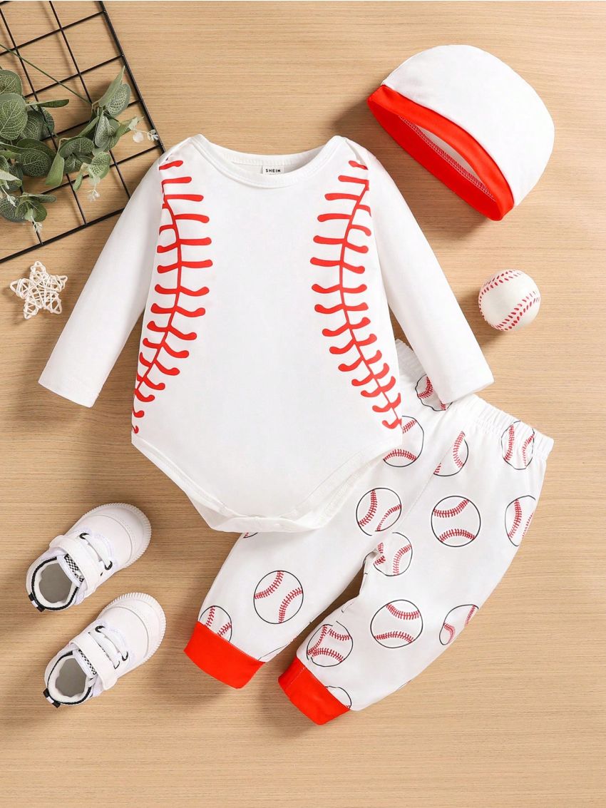SHEIN Baby Boys' Baseball Style Clothes