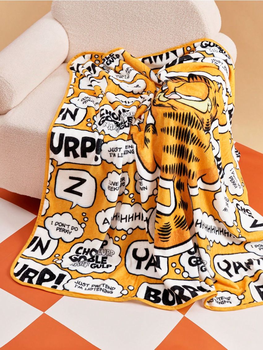 GARFIELD X SHEIN Garfield Co-branded Printed Flannel Blanket