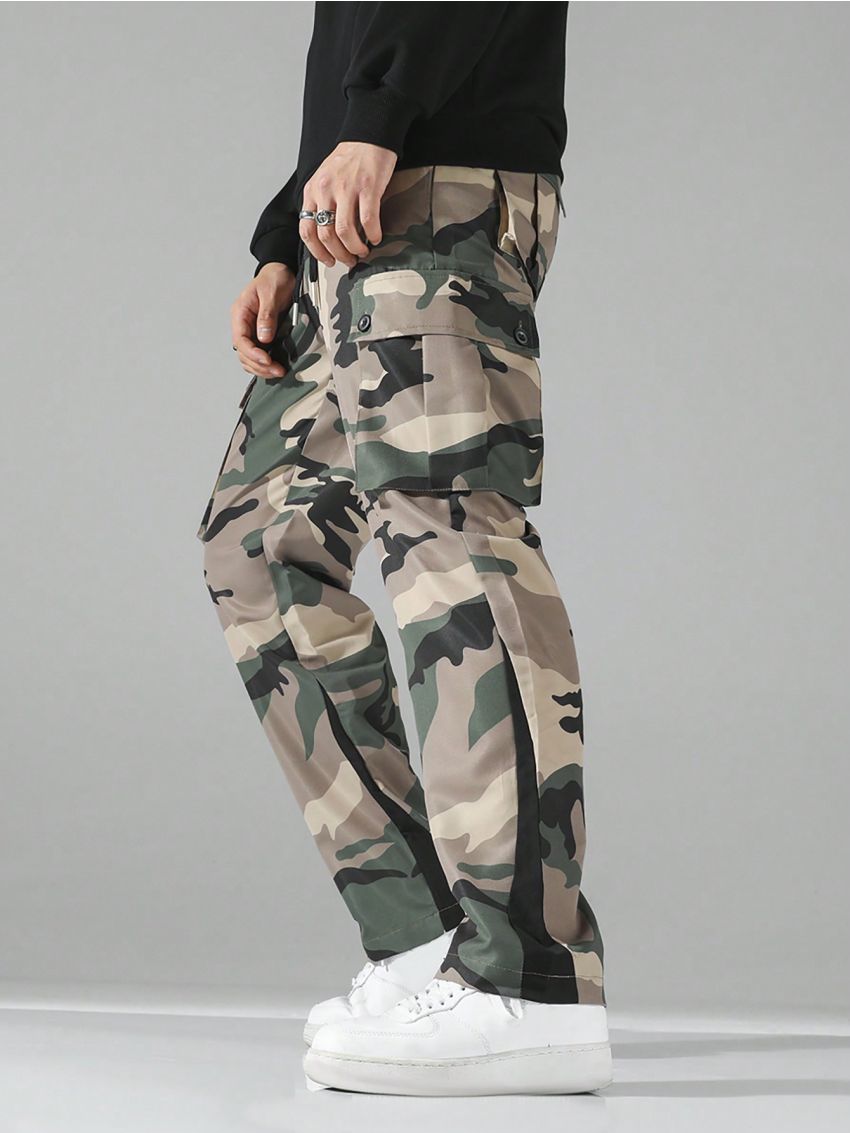 Extended Sizes Men's Plus Size Camouflage Cargo Pants