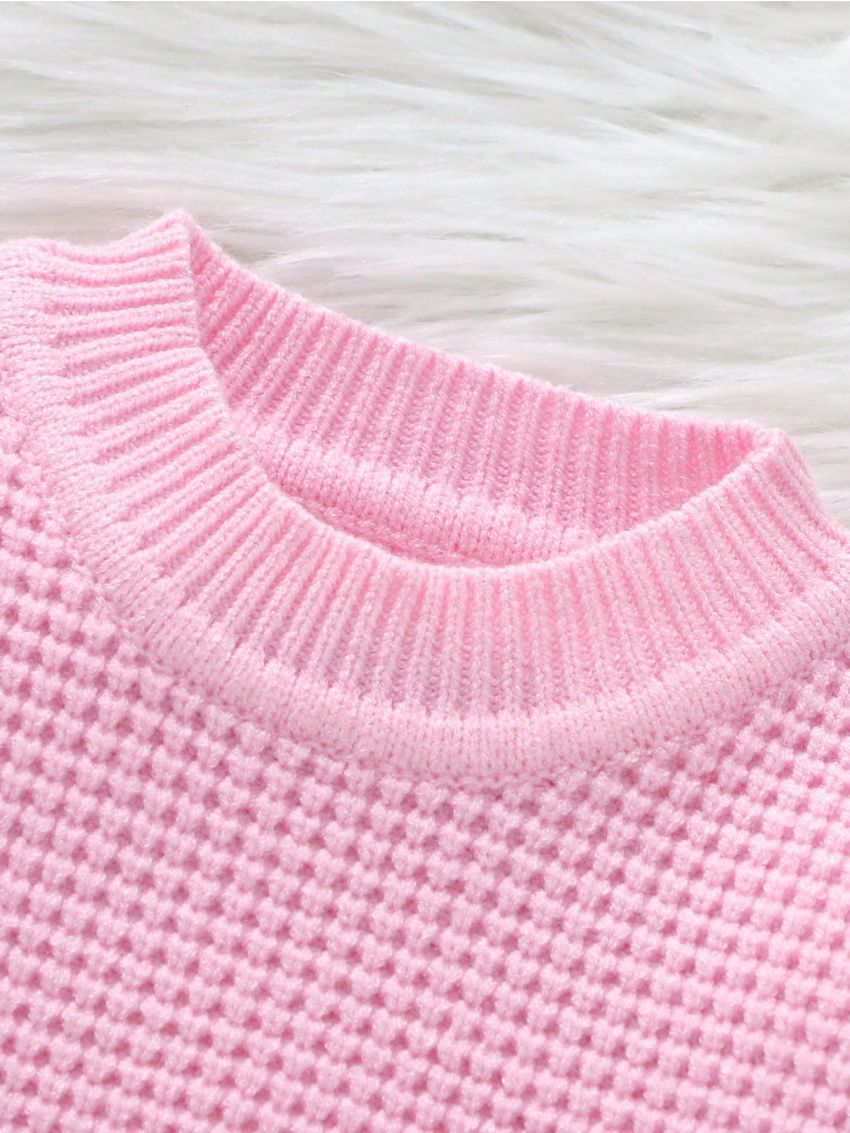 Baby Girls' Contrast Color Knitted Sweater Set