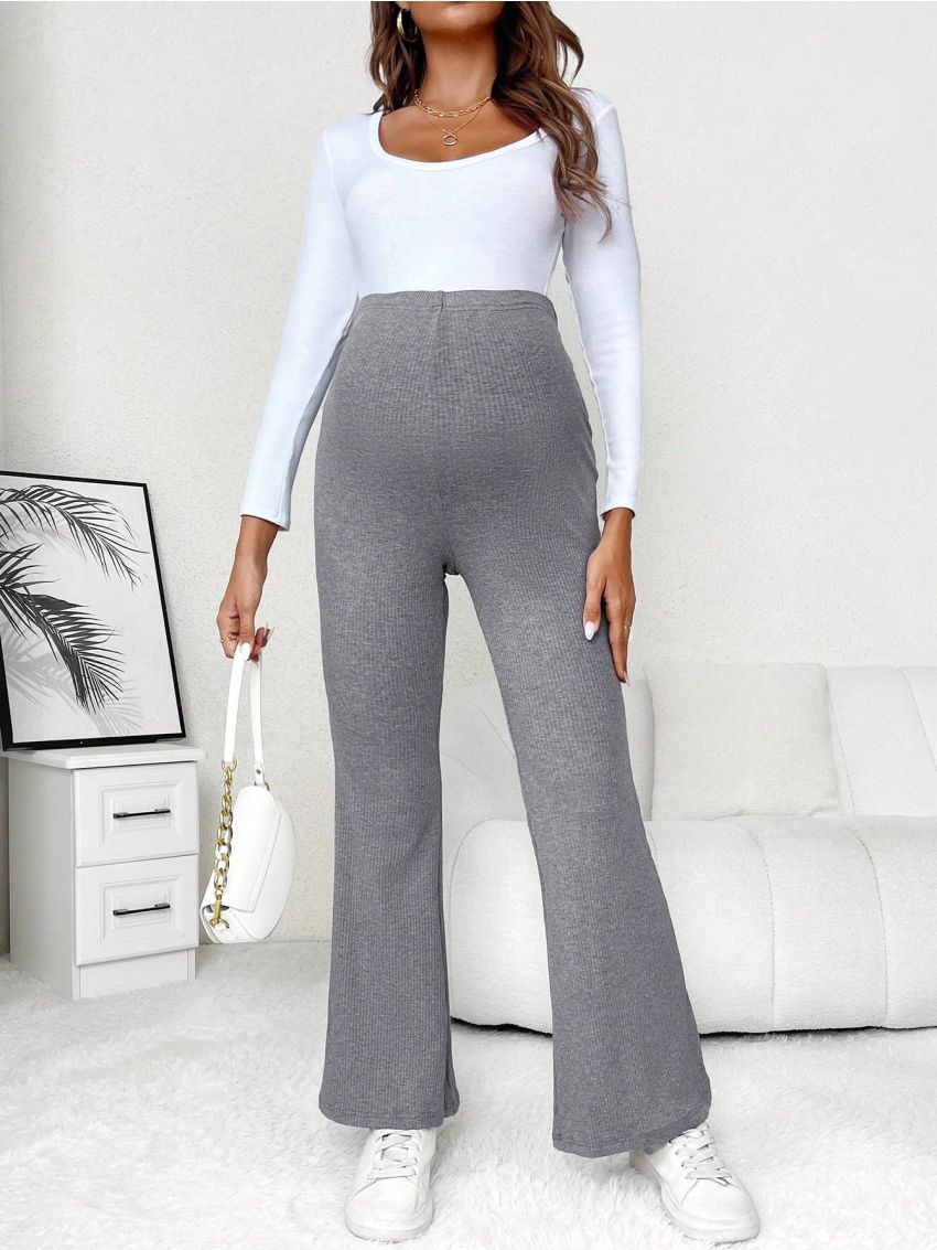 SHEIN Maternity Adjustable Waist Flare Leg Pants