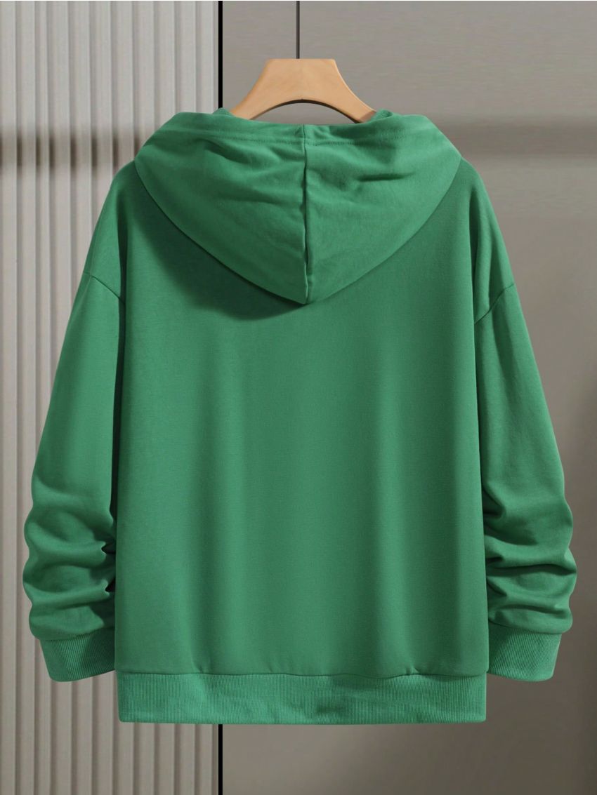 Manfinity Sporsity Men's Printed Kangaroo Pocket Zip Up Hoodie