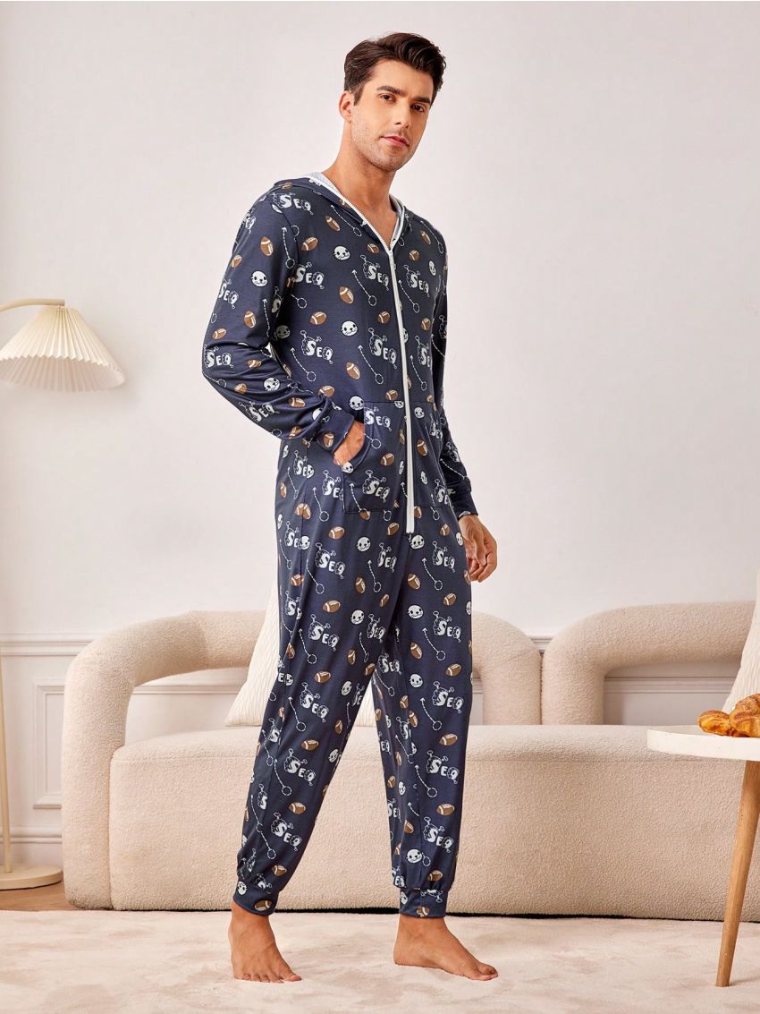 Men's Rugby Print Home Wear