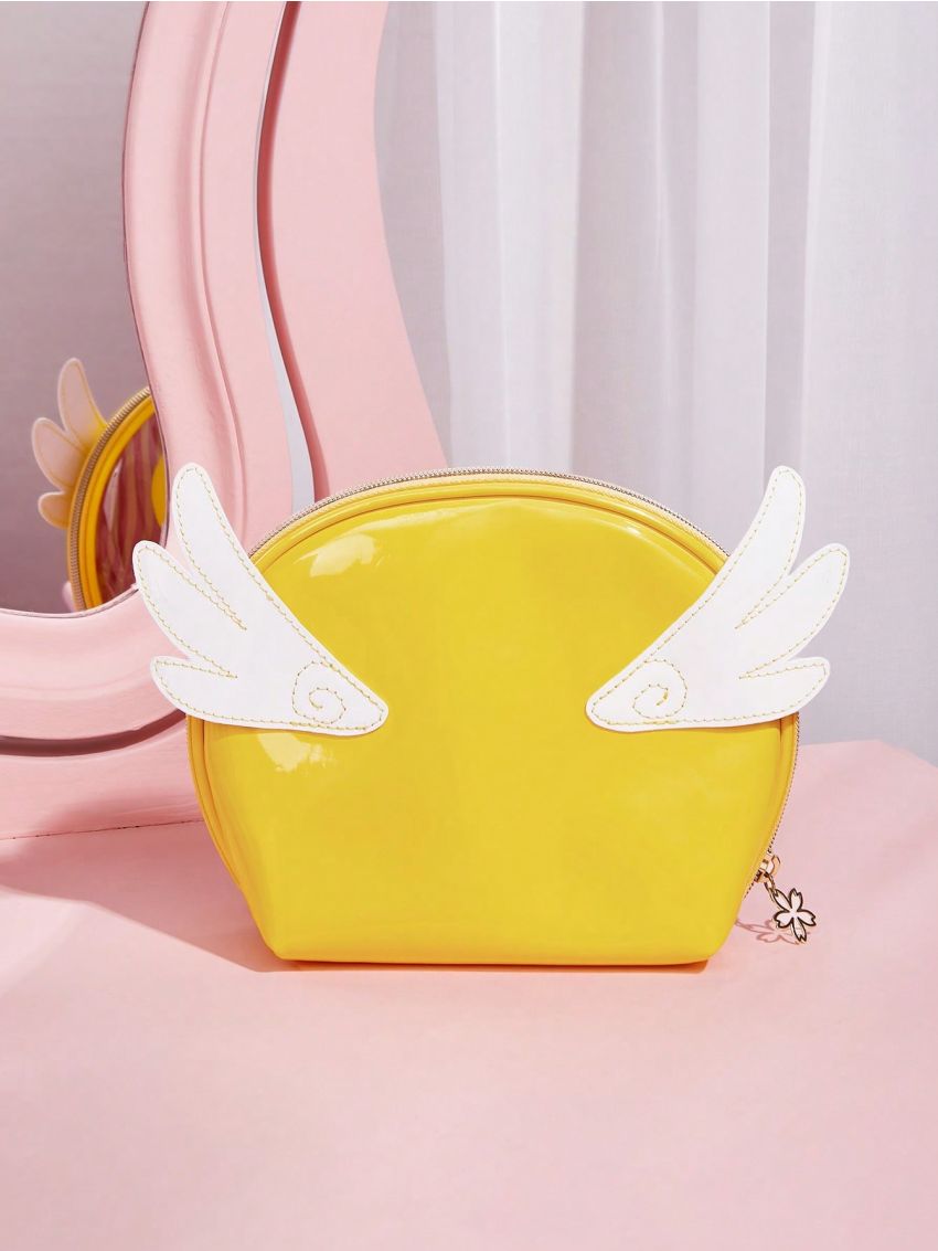 SHEIN X Cardcaptor Sakura Small Cute Makeup Bag, Yellow