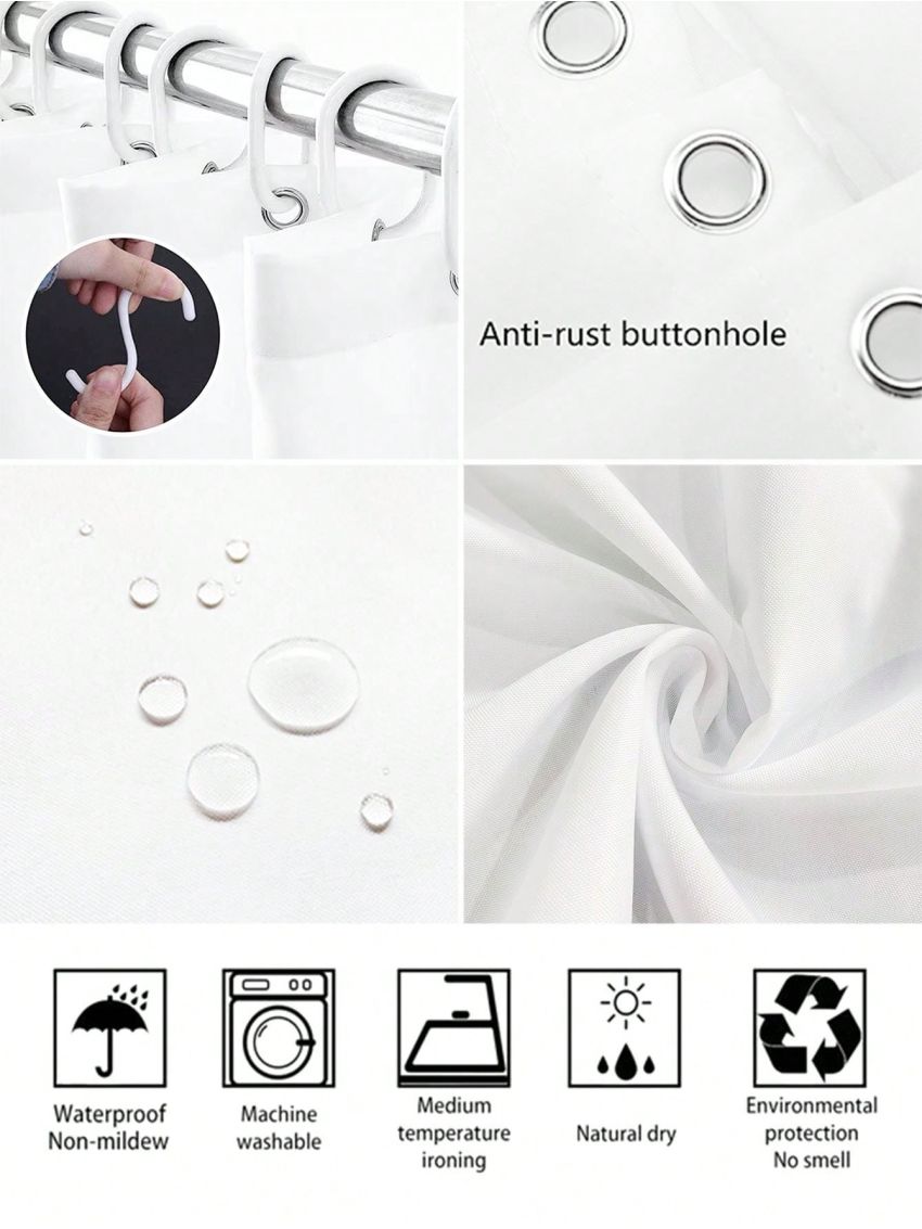 Le freak c est chic Black Twisted Line Pattern Waterproof Shower Curtain