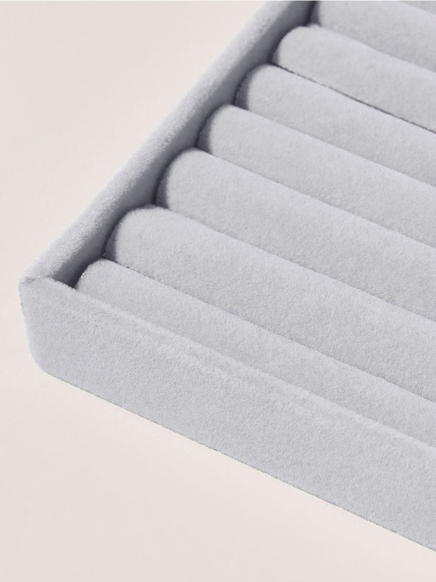 1pc Multi-grid Jewelry Storage Box, Multifunction Grey Ring Storage Tray For Home