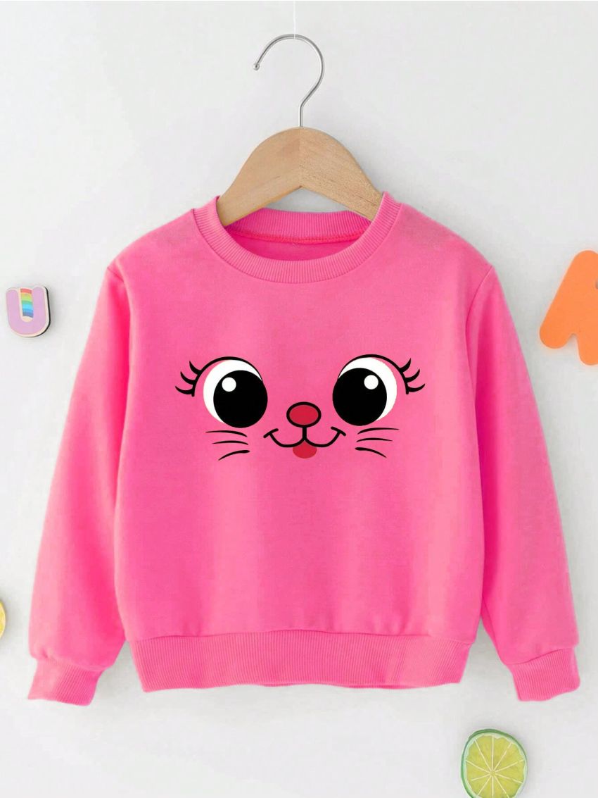 Girls' Cartoon Printed Sweatshirt