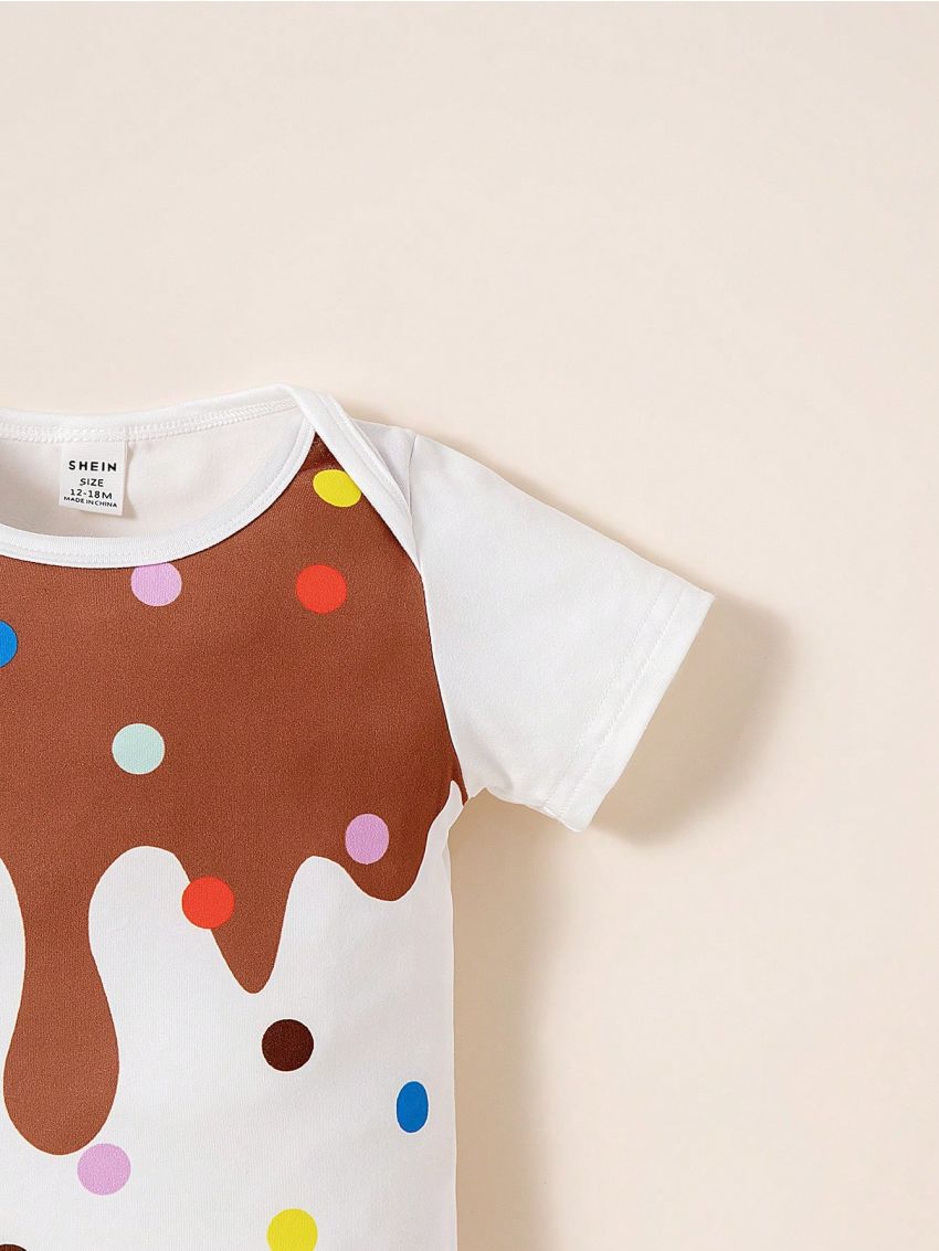 Baby Boy Polka Dot Print Costume Bodysuit & Hat