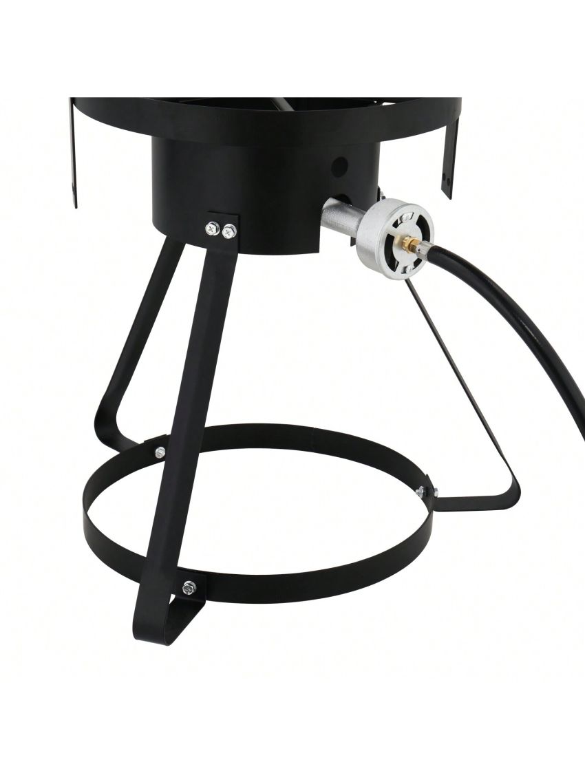 13*32in Iron Aluminum Black Round Tripod Stove Rack Silver Fryer Gas Fryer