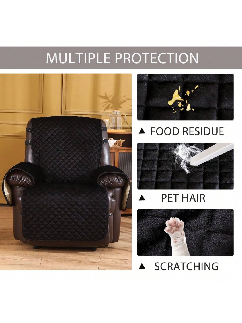 Velvet Recliner Covers Non Slip Waterproof Large Recliner Chair Covers for Leather Chairs Reversible Recliner Sofa Cover for Living Room Recliner Furniture Protectors Covers for Dog Pets
