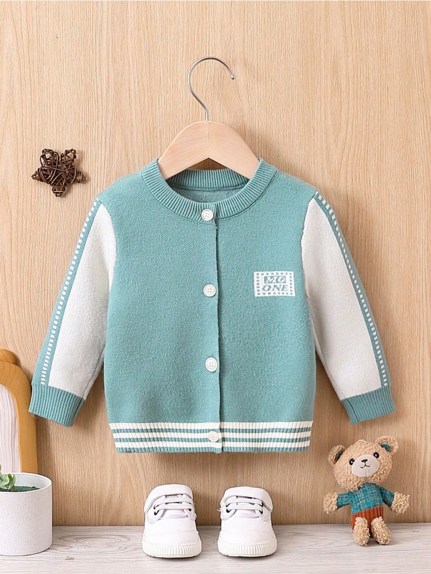 Baby Boys' Letter Pattern Cardigan Sweater
