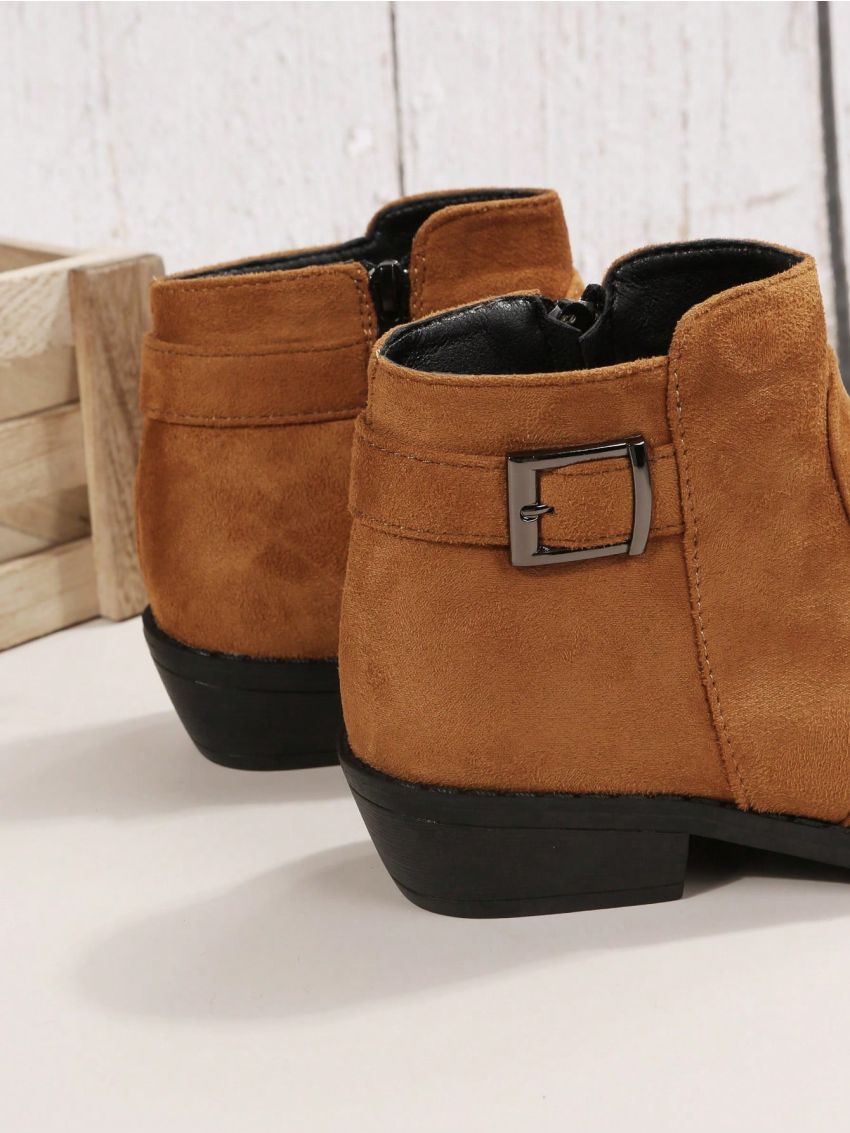 Autumn And Winter Matte Suede Ankle Chelsea Boots With Round Toe