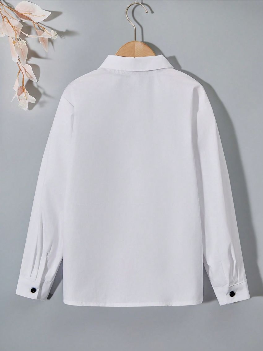 SHEIN Boys' (Big) Solid Color Shirt