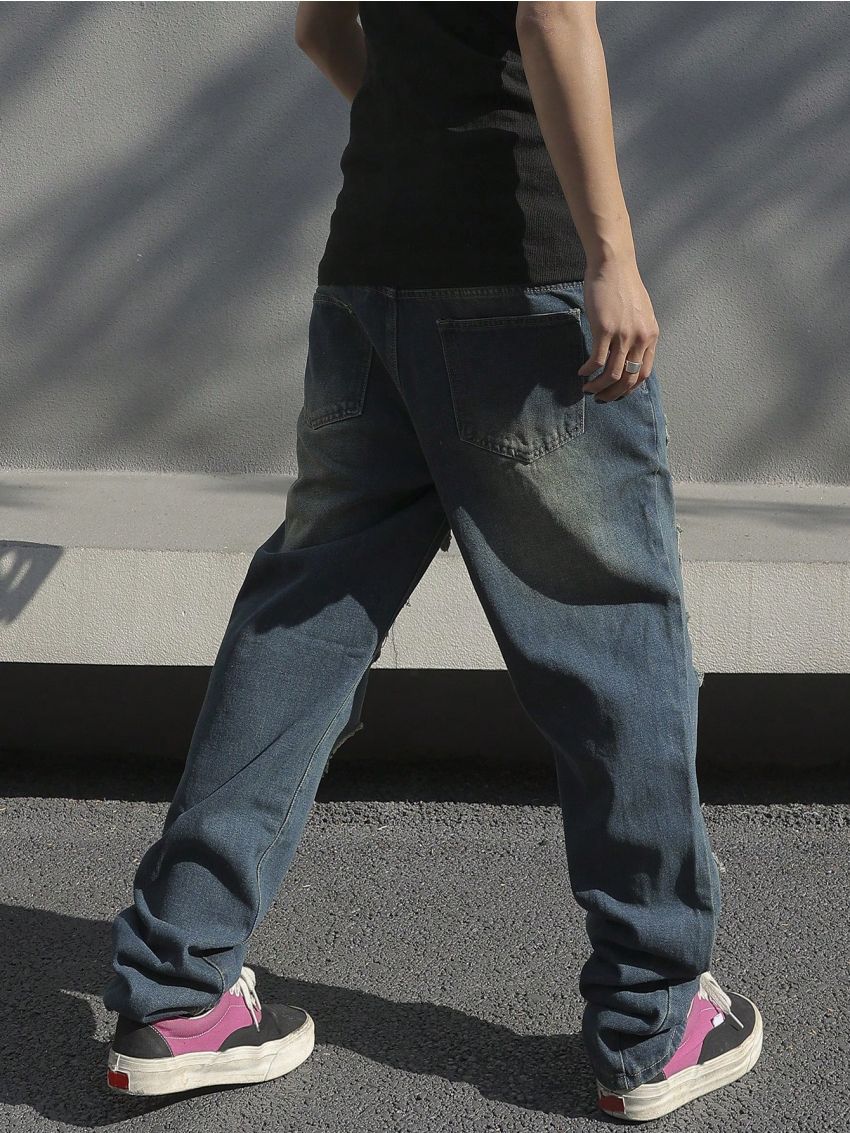 Men'S Distressed Loose Jeans
