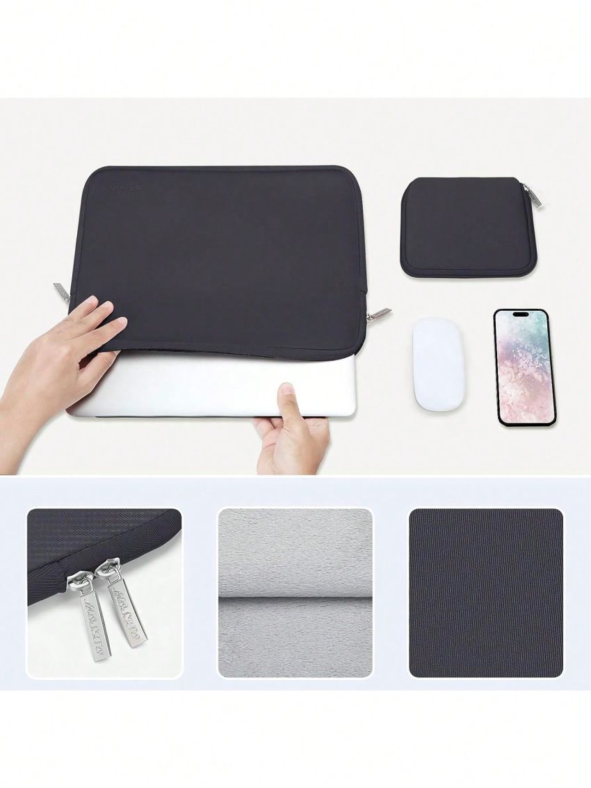 MOSISO Laptop Sleeve Compatible with MacBook Air/Pro, 13-13.3 inch Notebook, Compatible with MacBook Pro 14 inch 2023-2021 A2779 M2 A2442 M1, Neoprene Bag with Small Case