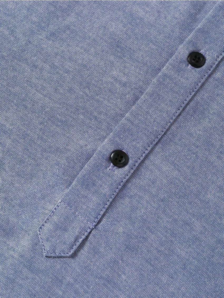 SHEIN Boys' Casual Mandarin Collar Half Button Short Sleeve Woven Loose Shirt