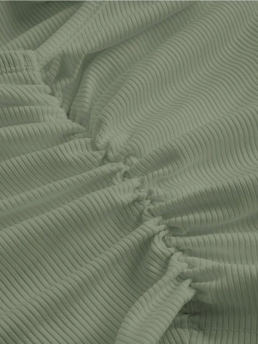 SHEIN EZwear Solid Ruched Halter Top