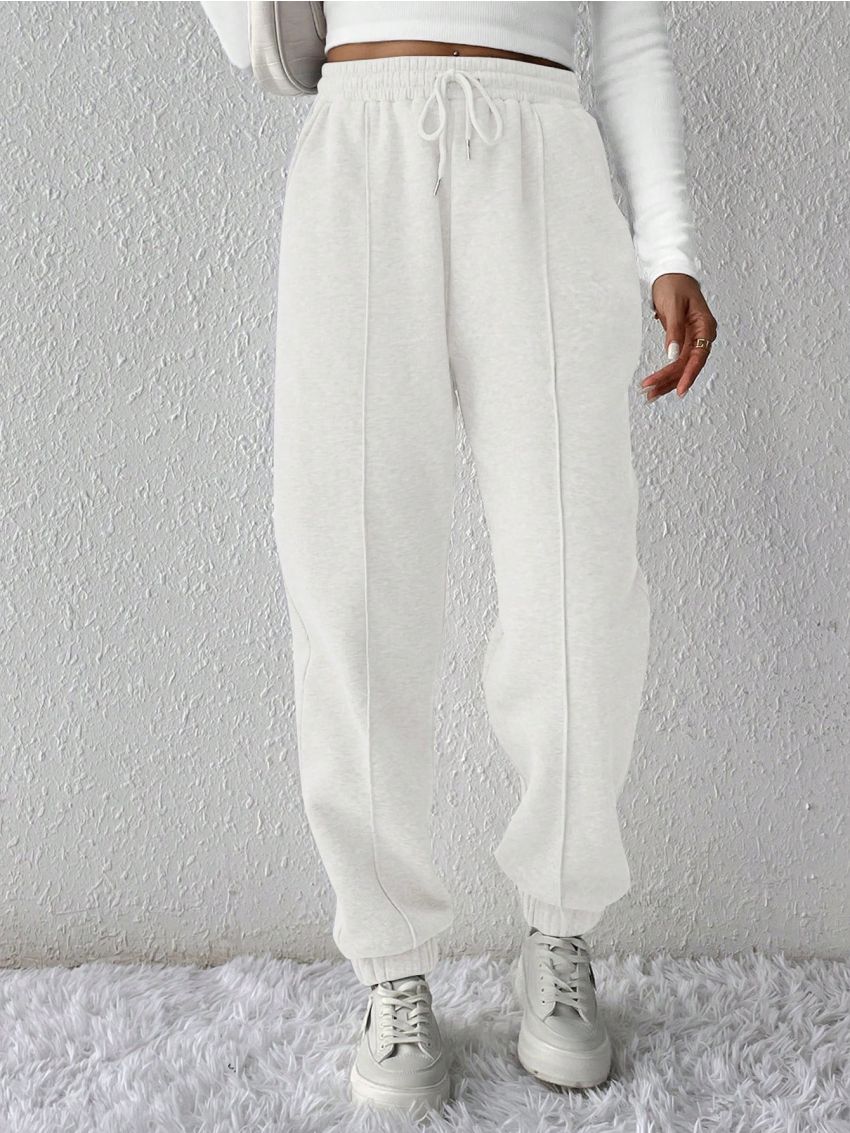 SHEIN Frenchy Women'S Solid-Colored Drawstring Sweatpants