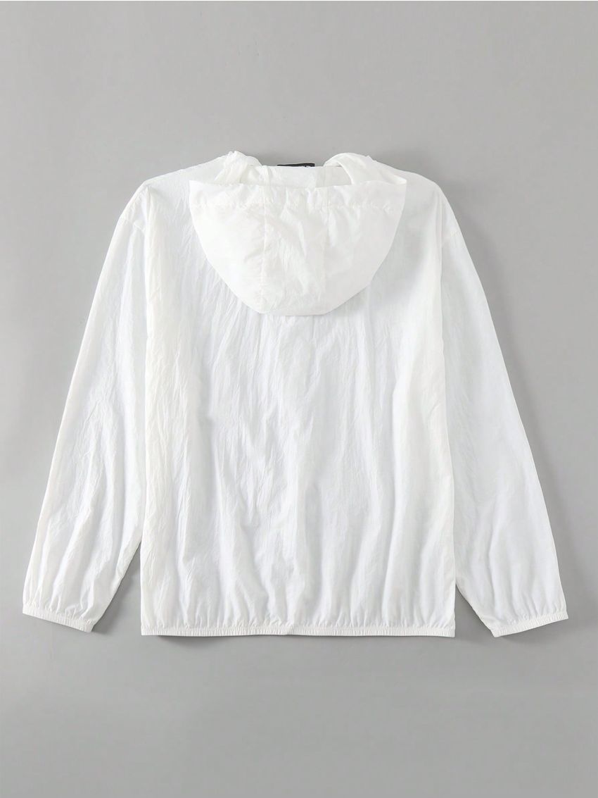 Men'S Sun Protection Hooded Jacket With Small Print